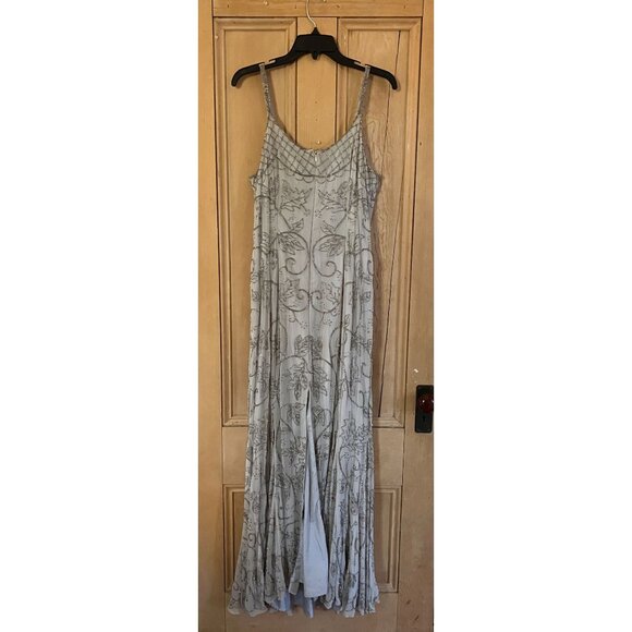 Cache Womens Silk Beaded Gatsby Elegant Cocktail Dress Size XL Silver SP EXC - Picture 8 of 12